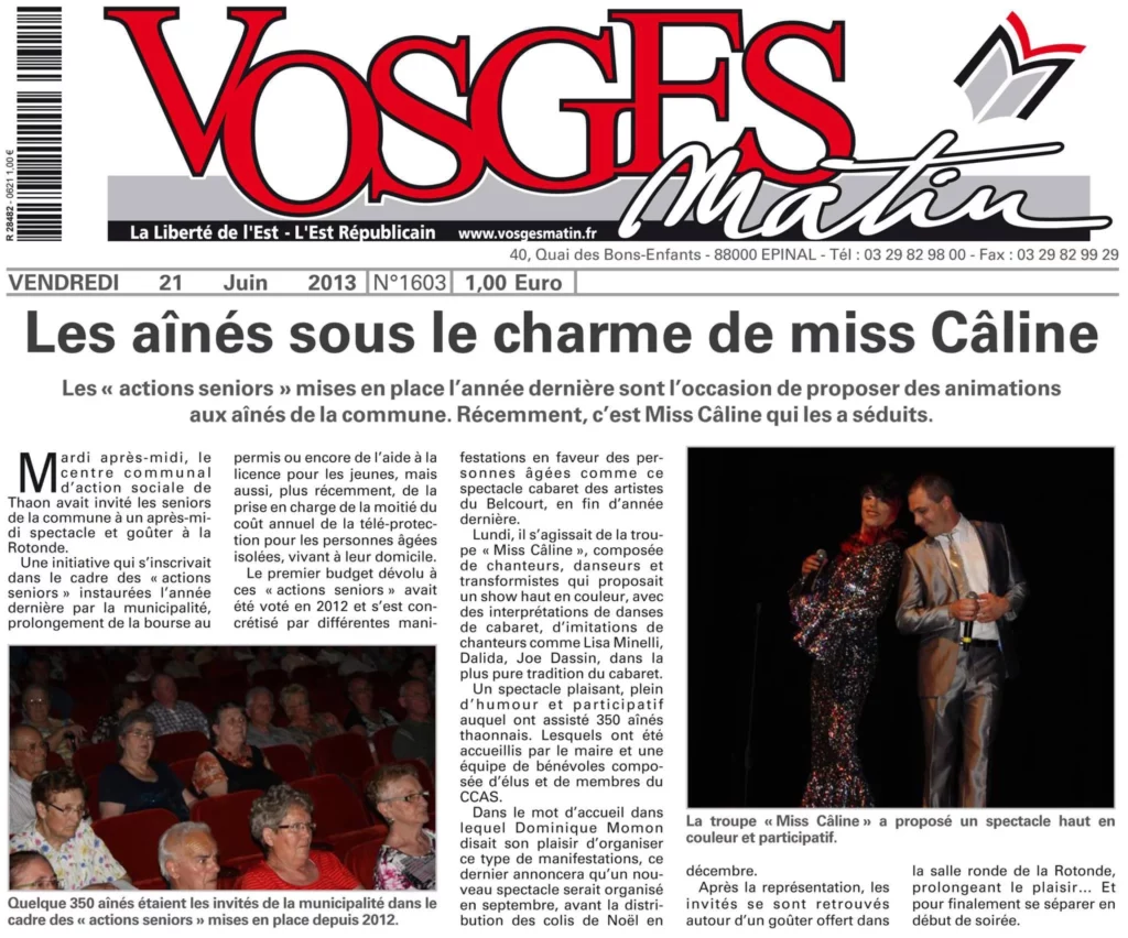 Le spectacle transformiste à Thaon les vosges par Vosges matin
