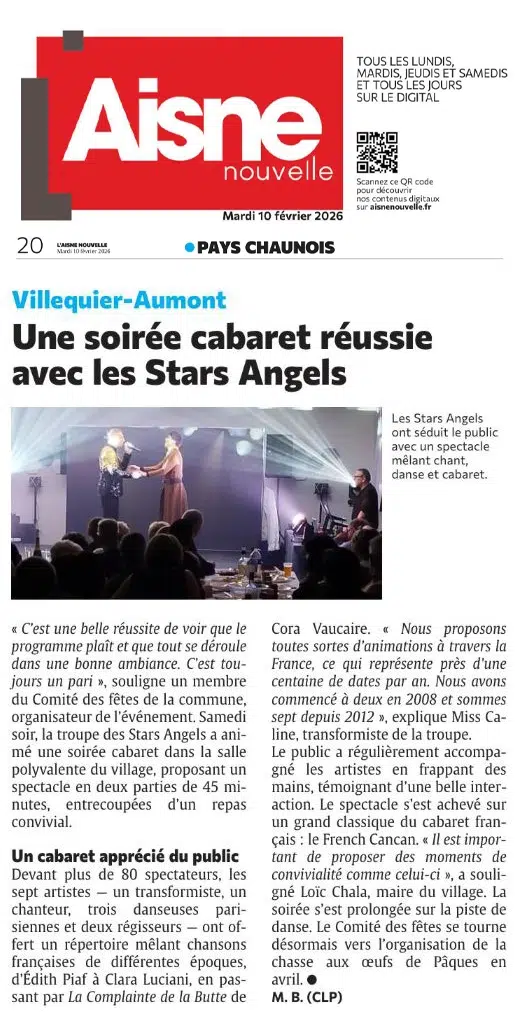 les rencontres qui changent tout aisne nouvelle villequier aumont une soiree cabaret reussie avec les stars angels
