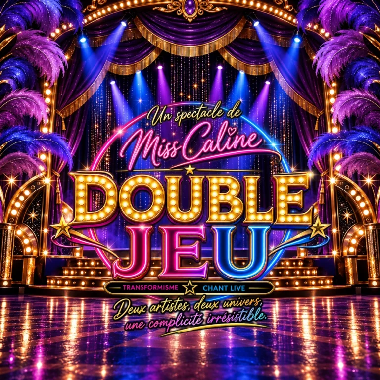 Affiche du spectacle en duo Double Jeu de Miss Caline