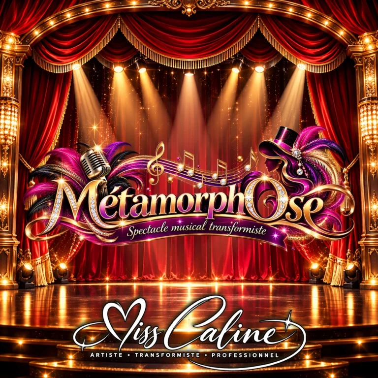 Affiche du spectacle musical transformiste MétamorphOse de Miss Caline