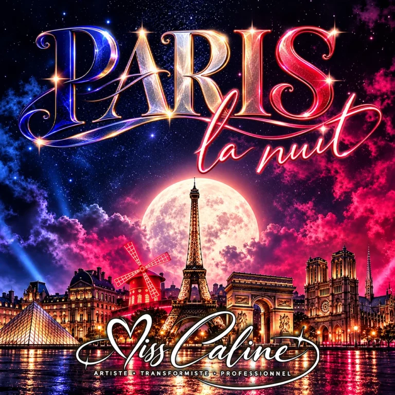 Affiche du spectacle cabaret Paris la nuit de Miss Caline